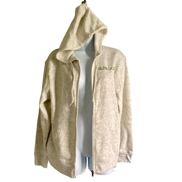 Selena Gomez Women's Zip-Up Hoodie Gray Floral Back Print Medium NEW NWT - Picture 10 of 11